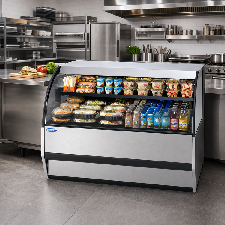 Product image #2 for Federal Industries Slim-Line UCRSL7233C 71.7-Inch Undercounter Curved-End Refrigerated Self-Serve Merchandiser