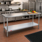 Thumbnail image #2 for Duke Manufacturing 316-3660 60-Inch Stainless Steel Work Table with Galvanized Undershelf, Flat Top, 36-Inch High