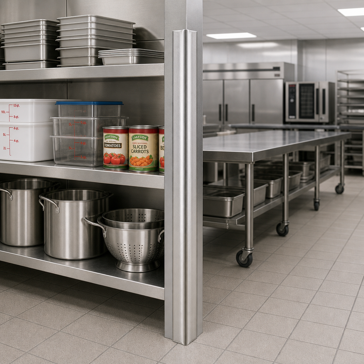 Product image #2 for Eagle Group Stainless Steel Outside Corner Guard for Shelving, 2-Inch x 2-Inch x 72-Inch