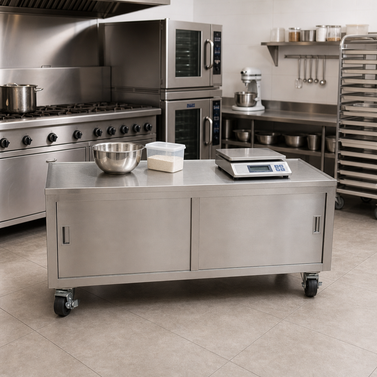 Product image #3 for Heavy-Duty Enclosed Stainless Steel Equipment Stand Cabinet with Casters, 73 x 30 x 24 Inches
