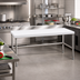 Thumbnail image #2 for Advance Tabco Poly-Vance 108-Inch x 24-Inch Poly-Top Work Table with 6-Inch Backsplash and Stainless Steel Base