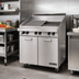 Thumbnail image #2 for Garland Master Series Floor Model Gas Charbroiler with Storage Base and Reversible Grates