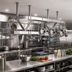 Thumbnail image #2 for Advance Tabco SC-84 Ceiling-Mounted Stainless Steel Triple-Bar Pot Rack, 84 Inch x 22 Inch, 18 Hooks
