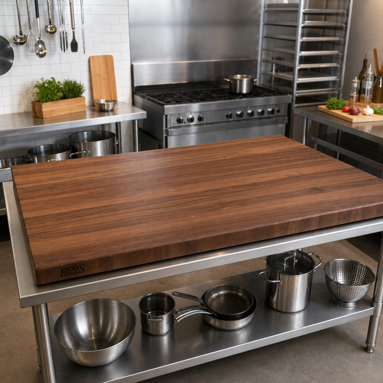 Product image #2 for John Boos Boos Block American Black Walnut Edge Grain Kitchen Countertop, 60" x 38" x 3", Flat