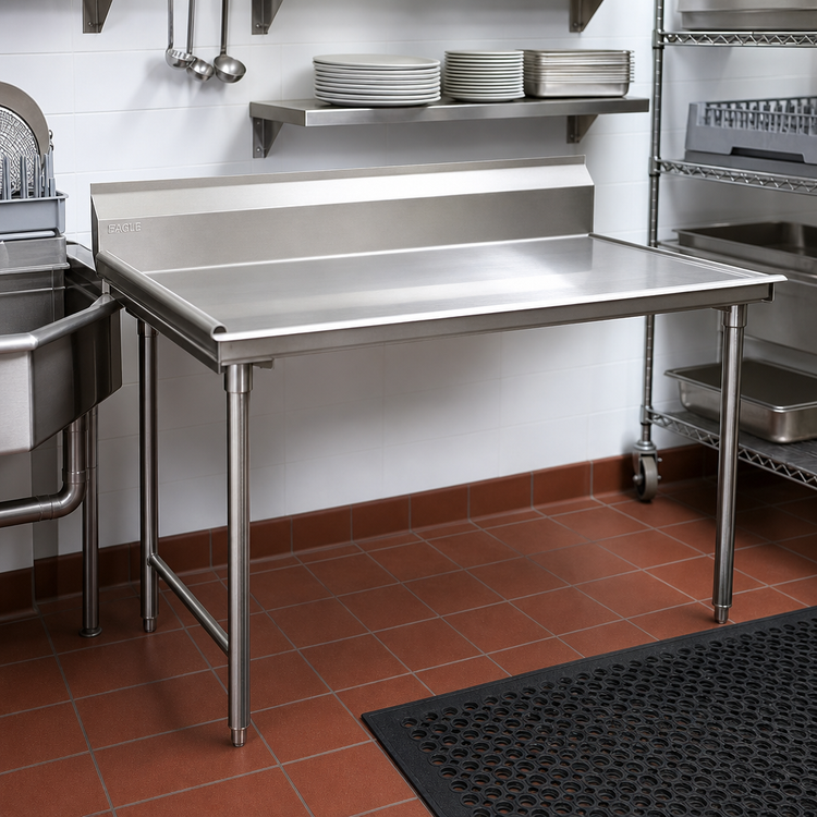 Product image #2 for Eagle Group Straight Clean Dishtable, 60 x 30 Inches, Left-To-Right Operation, 16/304 Stainless Steel Top