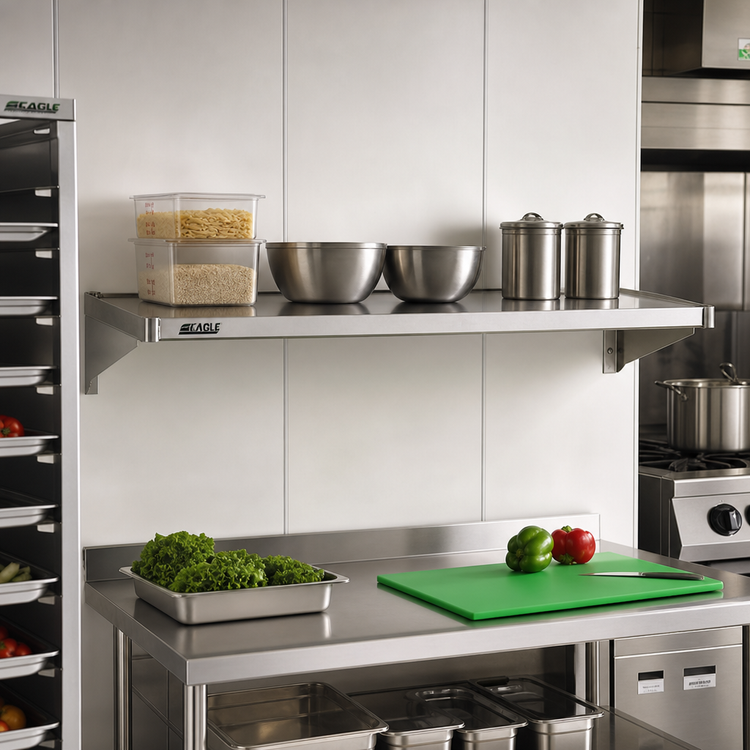 Product image #2 for Eagle Valu-Gard 48" x 21" Solid Commercial Shelf with Marine Edge, 600 lb. Capacity