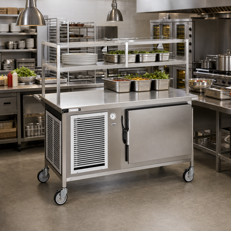 Product image #2 for Atlas Metal CATR-4 63-3/4" L Refrigerated Solid Top Mobile Utility Serving Counter