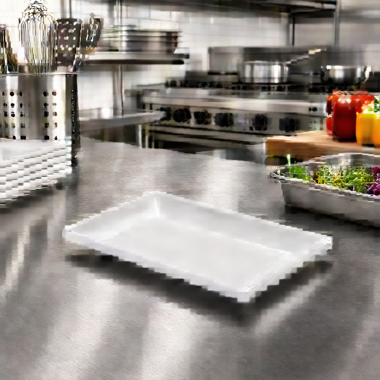 Product image #2 for American Metalcraft 6-5/8-Inch Rectangular White Melamine Mini Serving Plate