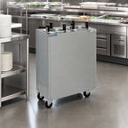 Thumbnail image #2 for Delfield Shelleymatic CAB2-813 Enclosed Mobile Two-Stack Unheated Plate Dispenser, Stainless Steel, for 7.25–8.12-Inch Round Plates