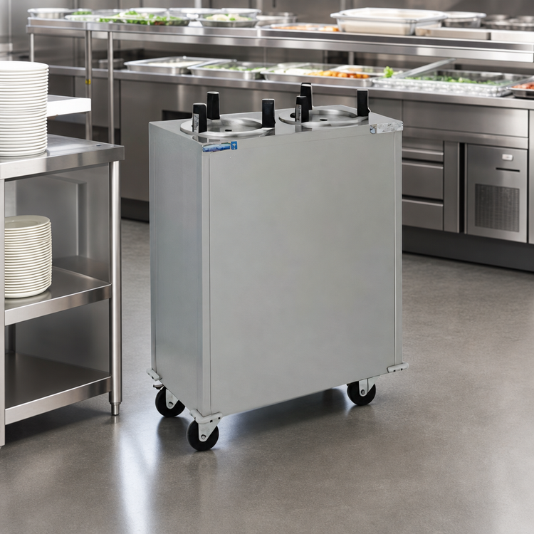 Product image #2 for Delfield Shelleymatic CAB2-813 Mobile Enclosed Two-Stack Unheated Plate Dispenser