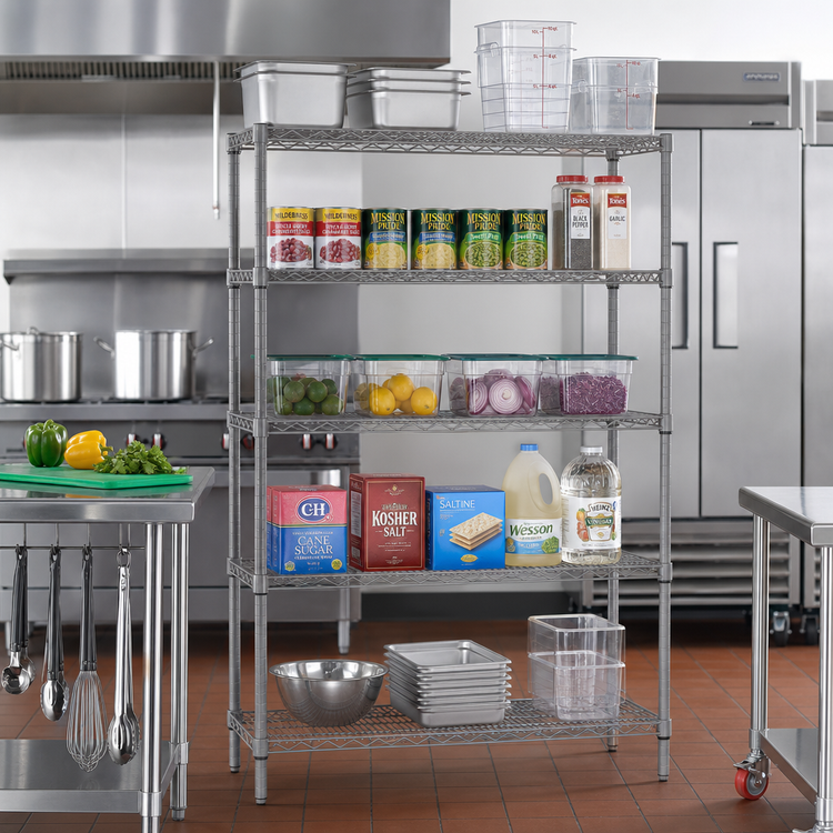 Product image #2 for Eagle Group Valu-Master 5-Tier Wire Shelving Starter Unit, 48W x 24D x 86H, Pewter Gray Epoxy