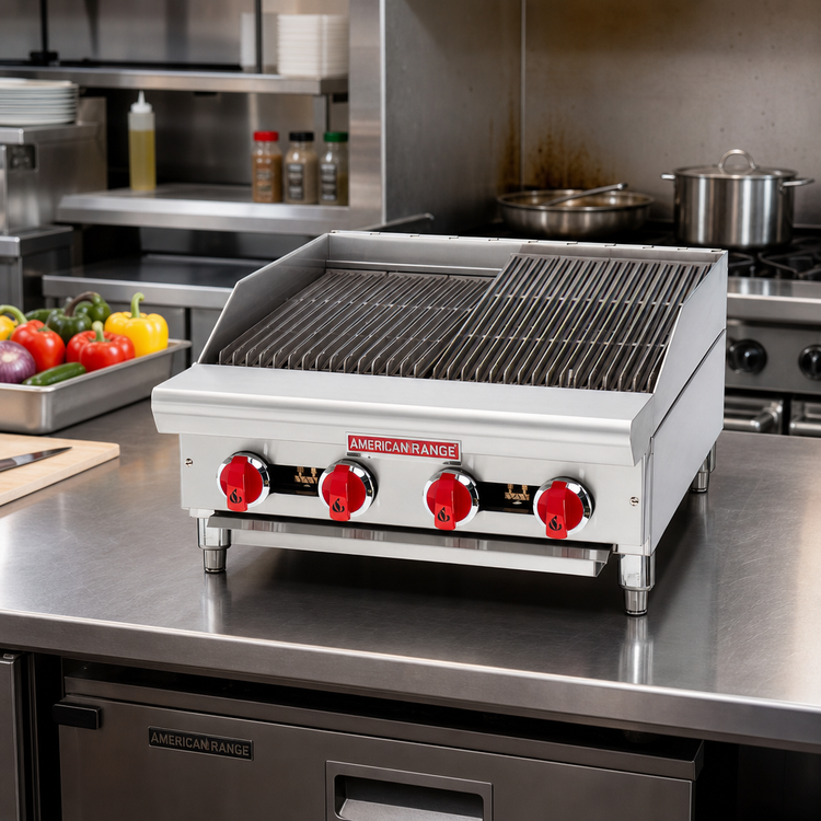 Product image #2 for American Range ARSRB-12 12-Inch Gas Countertop Charbroiler with 2 Burners