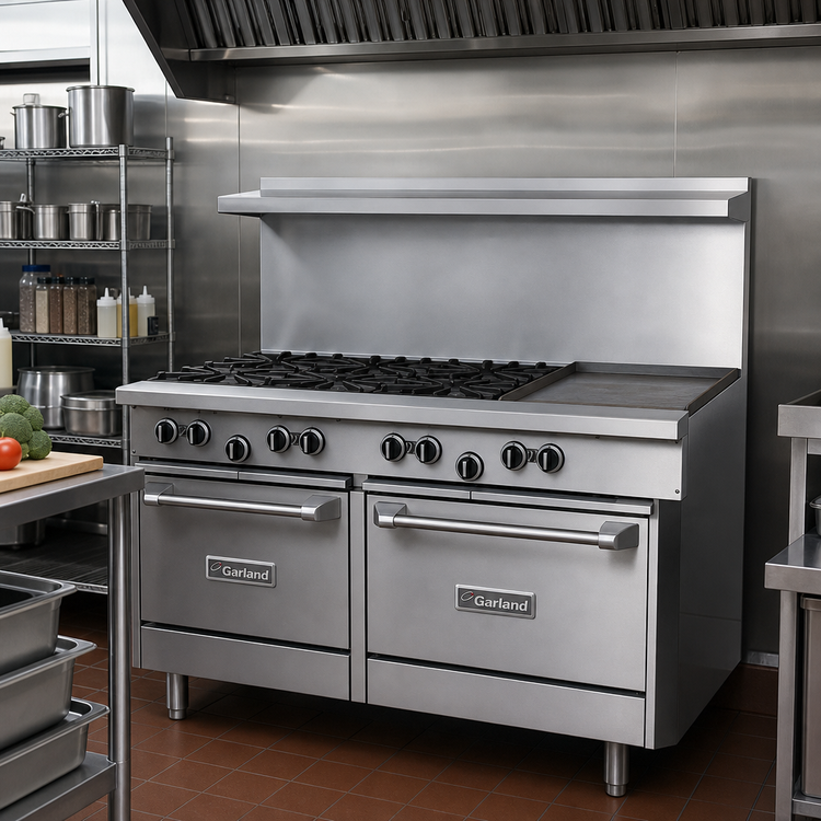 Product image #2 for Garland U-Series 48-Inch Commercial Gas Restaurant Range with 48-Inch Griddle and Dual Storage Bases