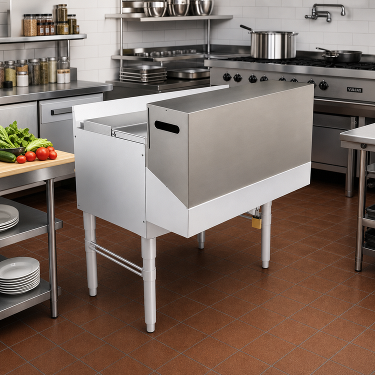 Product image #2 for John Boos Double 18-Inch Wide Stainless Steel Speed Rail Locking Cover