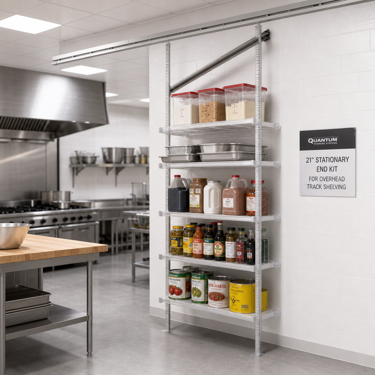 Product image #2 for Quantum 21-Inch Stationary End Kit for Overhead Track Shelving