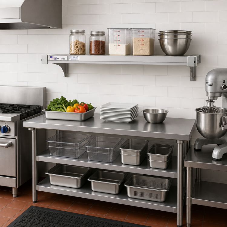 Product image #3 for New Age Adjust-A-Shelf Solid Brute Series Aluminum Shelf, 42-Inch W x 18-Inch D, 800 lb. Capacity