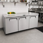 Thumbnail image #3 for Atosa Three-Section Undercounter Reach-In Refrigerator with Solid Doors