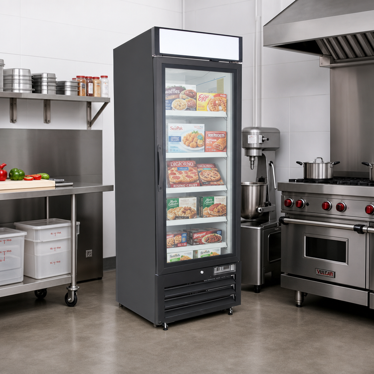 Product image #2 for Maxx Cold X-Series One-Section 23 Cu. Ft. Reach-In Glass Door Freezer Merchandiser