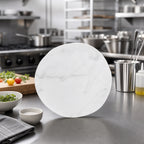 Thumbnail image #2 for CFS Brands Ridge 5310537 11-Inch Freeform Rimless Melamine Plate, White Marble, Matte Finish Case of 12