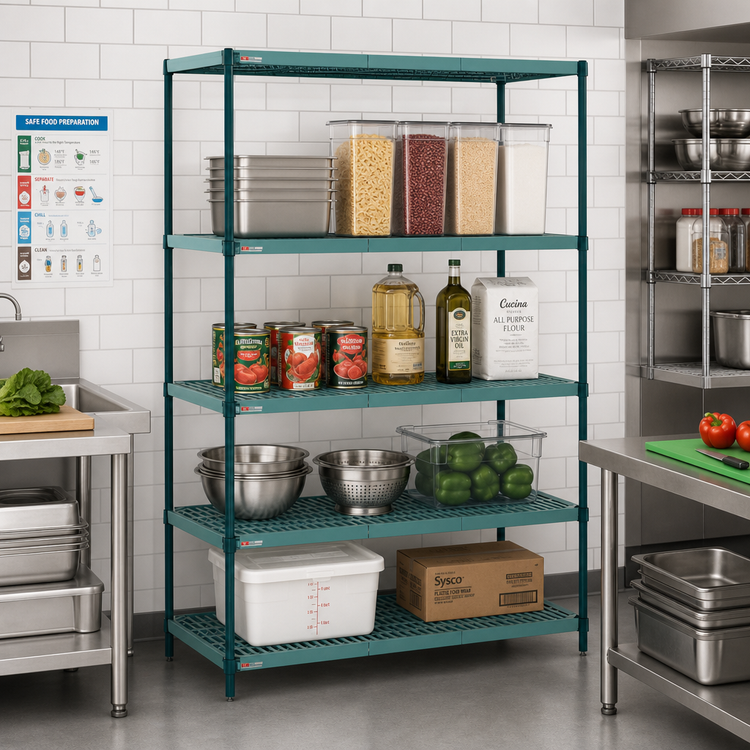 Product image #2 for Metro Super Erecta Pro Stationary Polymer Shelving Starter Unit, 24 in. x 60 in. x 63 in., 4 Shelves