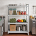 Thumbnail image #3 for Cambro Camshelving Premium 24 x 36 x 64-Inch Stationary Polymer Shelving Add-On Unit, 4-Shelf Vented & Solid, Speckled Gray