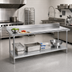 Thumbnail image #2 for Advance Tabco 144-Inch x 24-Inch Stainless Steel Work Table with 5-Inch Backsplash and Galvanized Undershelf