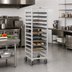Thumbnail image #2 for Channel 438A Single-Section Aluminum Cafeteria Tray Rack, 70-Inch High, End Load, 30-Tray Capacity
