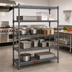 Thumbnail image #3 for Eagle Valu-Master Double-Mat Wire Shelf Starter Unit, 4-Tier, 60 x 24 x 74 Inches, Gray Epoxy