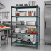 Thumbnail image #2 for Quantum 5-Tier Stationary Wire Plastic Mat Shelving Unit, 72-Inch W x 24-Inch D x 63-Inch H, Green Epoxy Coated
