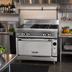 Thumbnail image #2 for Vulcan V Series Heavy Duty 36-Inch Gas Range with 2 Open Burners, 18-Inch Griddle, and Standard Oven