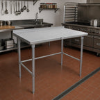 Thumbnail image #2 for John Boos Stallion ST6R1.5-3060GBK Stainless Steel Work Table, 60 x 30 in, 16-Gauge 300 Series Top, Open Galvanized Base