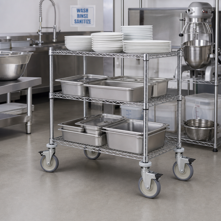 Product image #2 for Metro Super Erecta 5-Inch Cart-Washable Swivel Stem Caster with Foot Brake and Bumper