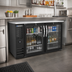 Thumbnail image #2 for Beverage-Air BB48HC-G-PT-B 48-Inch Two-Section Pass-Thru Back Bar Refrigerator with 4 Glass Doors and Stainless Steel Top