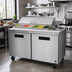 Thumbnail image #2 for Hoshizaki Steelheart SR60B-12 60-Inch Two-Section Reach-In Sandwich Top Prep Refrigerator with 12-Pan Top Rail