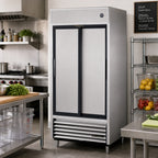 Thumbnail image #2 for True Mfg. - General Foodservice TSD-33-HC Two-Section Reach-In Refrigerator, Solid Sliding Doors, Bottom-Mounted Self-Contained