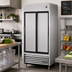 Thumbnail image #2 for True TSD-33-HC 39 1/2 Inch Two-Section Reach-In Refrigerator with Stainless Steel Sliding Doors