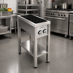 Thumbnail image #2 for Eurodib USA FCIHD235OS3PH Commercial Freestanding Dual-Zone Induction Cooktop, Stainless Steel, 208V 3-Phase