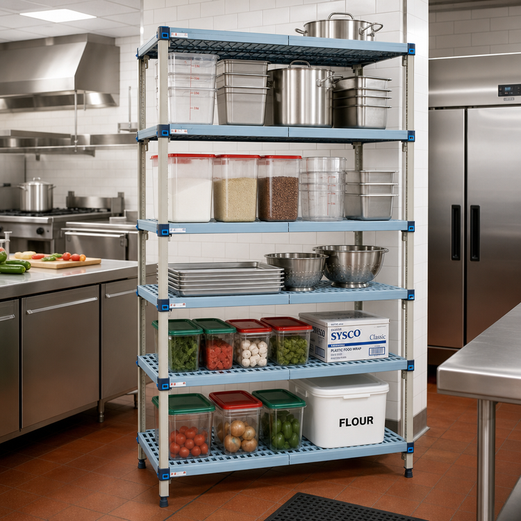 Product image #2 for MetroMax Q 42 in. W x 24 in. D x 74 in. H 5-Shelf Starter Polymer Shelving Unit with Microban