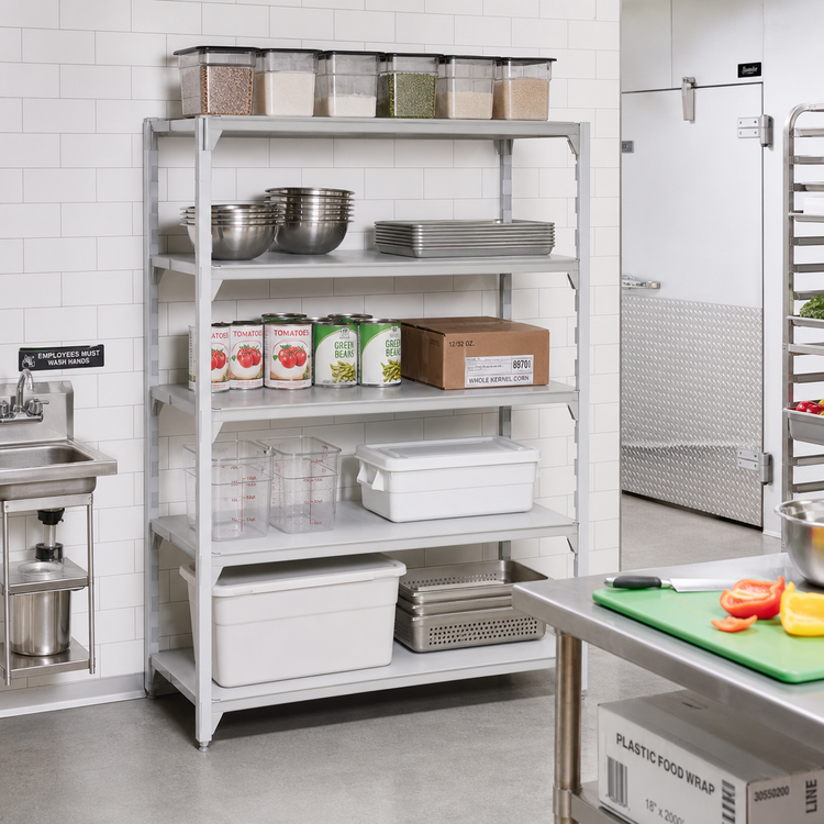 Product image #3 for Cambro Camshelving Premium 5-Shelf Solid Add-On Polymer Shelving Unit, 24 x 24 x 84 Inches