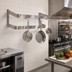 Thumbnail image #2 for Omcan USA 48-Inch Wall-Mounted Double-Bar Stainless Steel Pot Rack with 4 Plated Hooks
