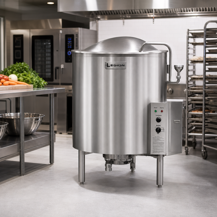 Product image #2 for Legion LGB-40 40-Gallon Gas-Fired 2/3-Jacketed Floor-Mounted Self-Contained Kettle