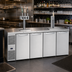 Thumbnail image #2 for True 92 Inch Four-Section Refrigerated Draft Bar Cooler with Stainless Steel Countertop and 2 Insulated Beer Columns