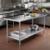 Thumbnail image #2 for Advance Tabco 84-Inch x 30-Inch 16-Gauge 304 Stainless Steel Work Table with Adjustable Undershelf