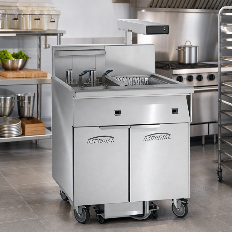 Product image #2 for Imperial Electric Floor Fryer with Built-In Filter System, Dump Station, and 50 lb. Capacity