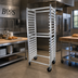 Thumbnail image #2 for John Boos Mobile Side-Loading Aluminum Bun Pan Rack, 20-Pan Capacity