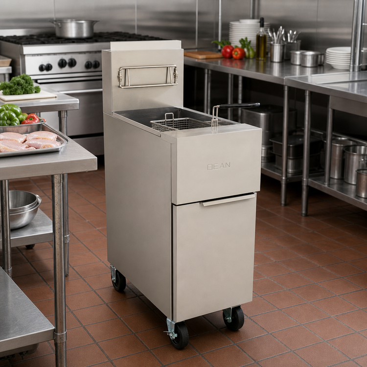 Product image #2 for Dean GF Value 40 lb Open-Pot Gas Floor Fryer with Millivolt Controls