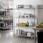 Thumbnail image #2 for Eagle Group EAGLEbrite A4-63-2460Z 4-Tier Add-On Wire Shelving Unit, 60 x 24 x 63 Inches, Zinc Finish