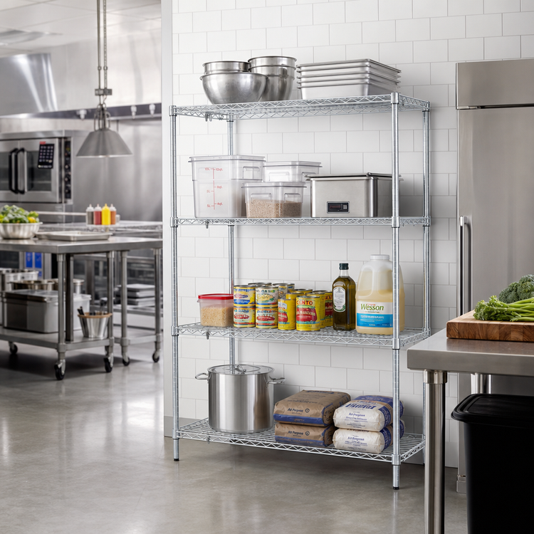 Product image #2 for EAGLEbrite 4-Tier Add-On Wire Shelving Unit, 60 x 24 x 63 Inches, Zinc Finish