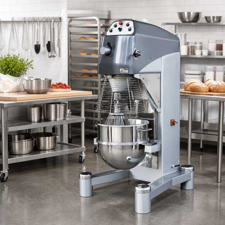 Product image #2 for Omcan 80 Qt Heavy-Duty Floor Model Planetary Mixer with Timer