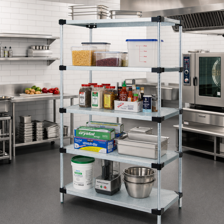 Product image #2 for Quantum Stationary Solid Shelving Starter Kit with 5 Shelves, 24 x 24 x 86 Inches